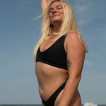 Nias Surf Bikini Top in Black - Women's Surfing Swimsuit by Ninefootstudio