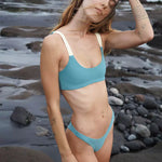 Nias Surf Bikini Top in stone Blue | Women Surfing Swimsuit | Ninefootstudio