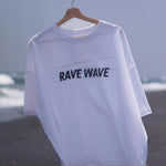 Rave Wave in White | Oversized T-shirt Surf Swimwear | Ninefootstudio