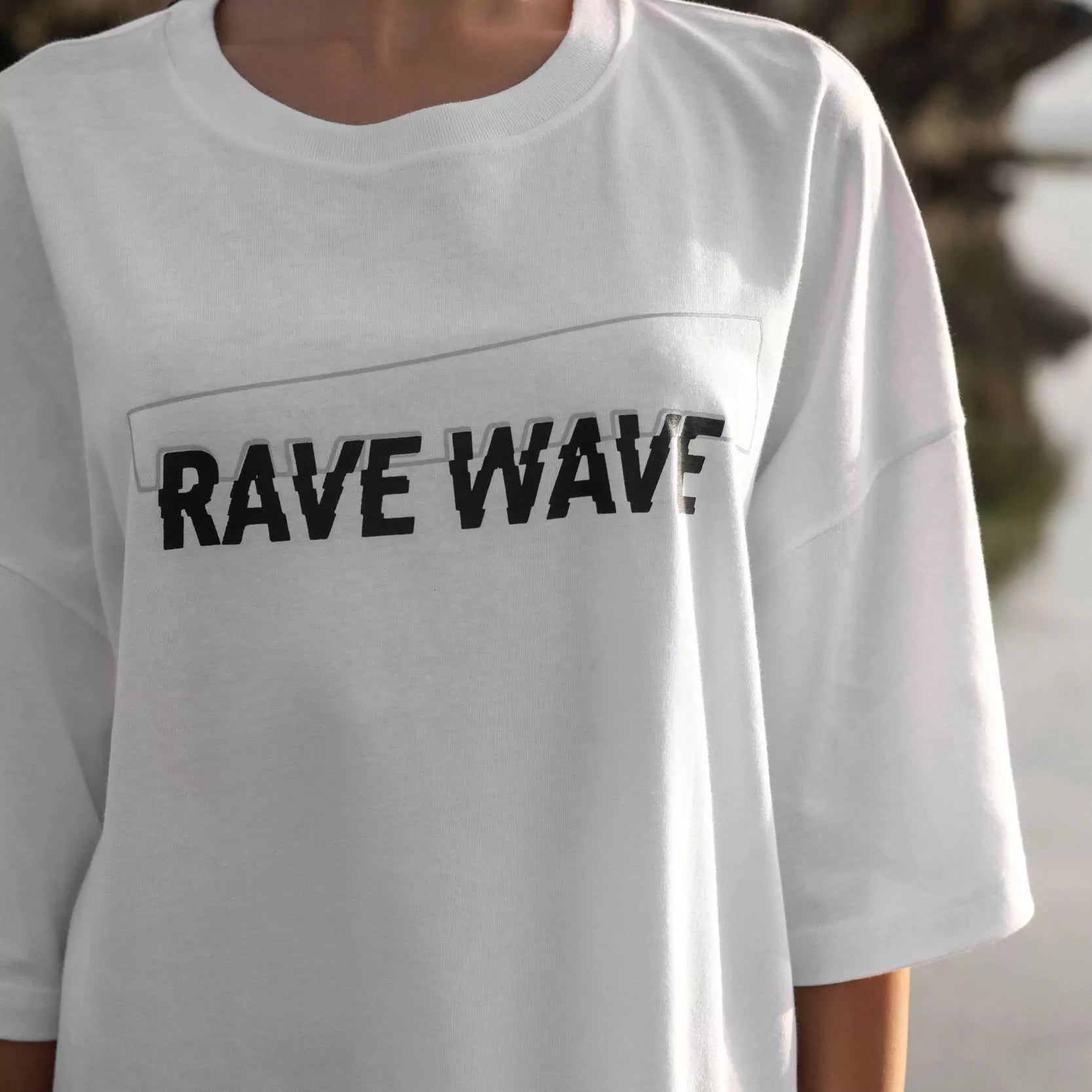 Rave Wave in White | Oversized T-shirt Surf Swimwear | Ninefootstudio