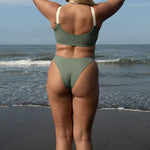 Secret Surf Bikini Bottom in Army Green | Surfing Swimsuit | Ninefootstudio