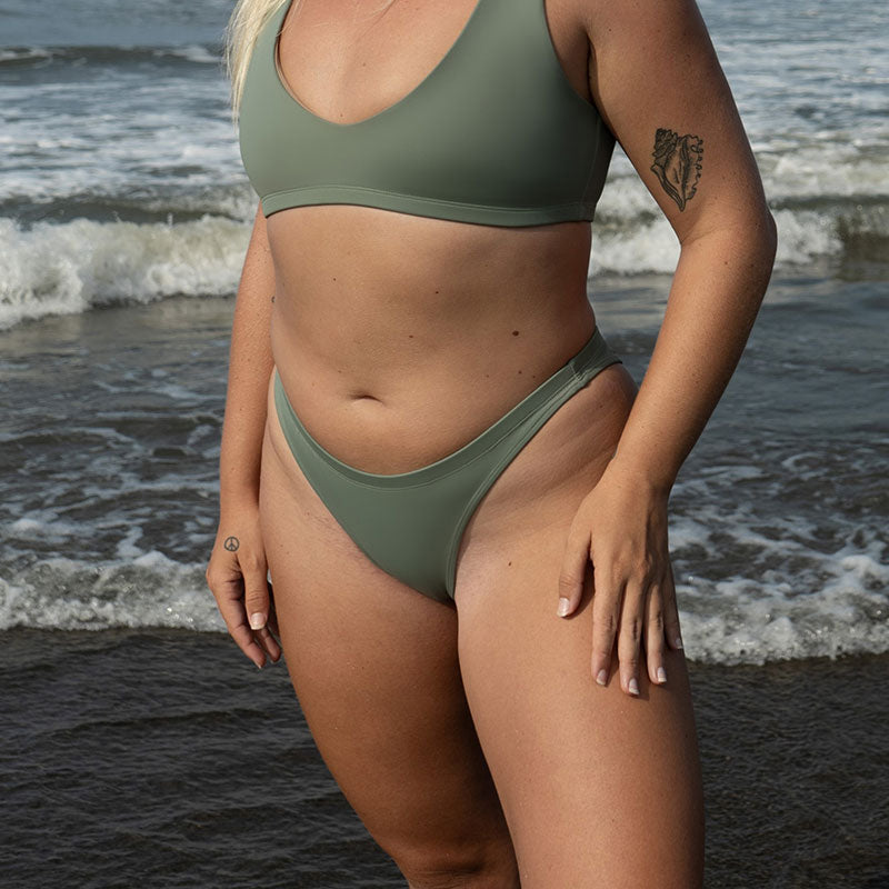 Secret Surf Bikini Bottom in Army Green | Surfing Swimsuit | Ninefootstudio