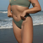 Secret Surf Bikini Bottom in Army Green | Surfing Swimsuit | Ninefootstudio