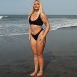 Secret Surf Bikini Bottom in Black | Women Surfing Swimsuit | Ninefootstudio