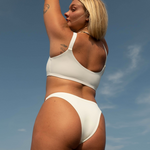 Secret Surf Bikini Bottom in Off White| Women's Surfing Swimsuit by Ninefootstudio