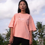 surf naked surfing oversized t-shirt in salmon color front side