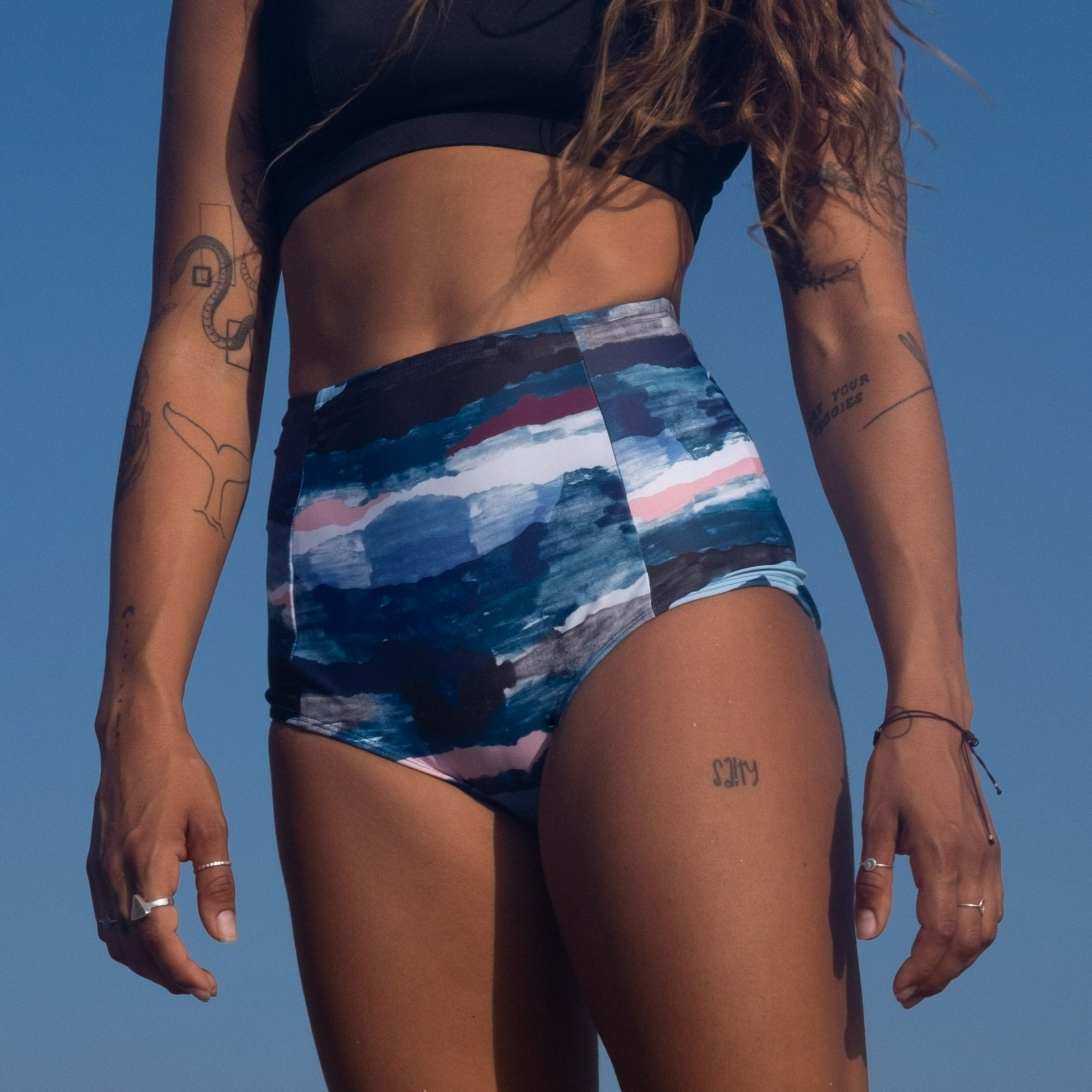 Ninefoot Studio Sanur Surf Bikini Bottom in Sunset Print | Bottoms