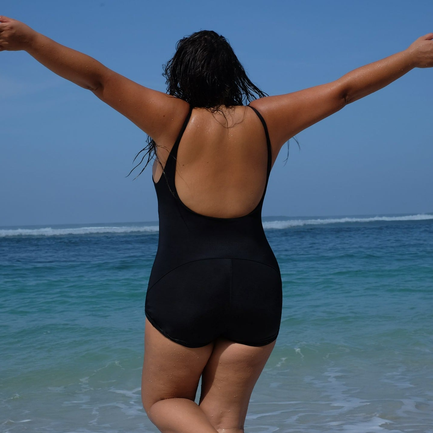 Melasti Surf Jumpsuit in Black Surfing Swimsuit Ninefootstudio