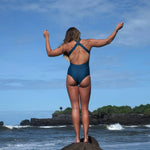 Canggu Surf One Piece Criss Cross in Emerald Green | One piece | Women Surfing Swimsuits | Ninefootstudio