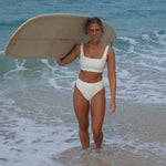 Ninefoot Studio Lakey Surf Bikini Top in Off White | Tops