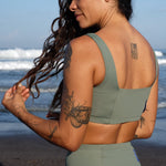 Ninefoot Studio Lakey Surf Bikini Top in Army Green | Tops