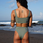 Ninefoot Studio Nyang-Nyang Surf Bikini Bottom in Army Green | Bottoms