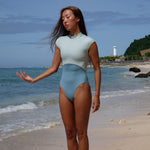Ninefoot Studio Marosi onepiece surf swimsuit in Mint green | One piece