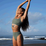Ninefoot Studio Lakey Surf Bikini Top in Army Green | Tops