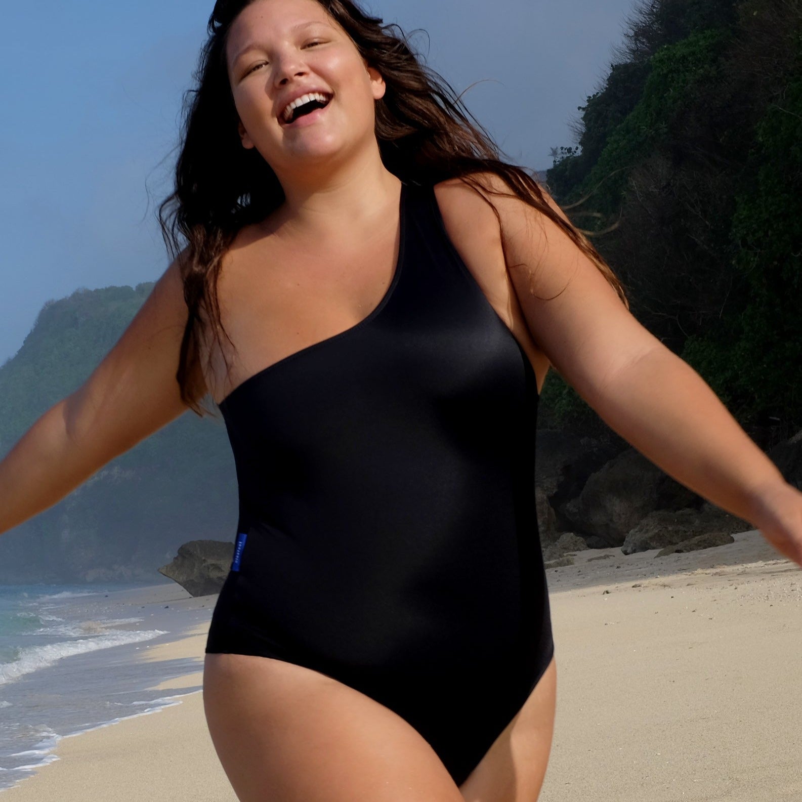 Mawi One Shoulder Surf Swimsuit in Black | Onepiece